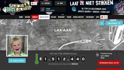 Lakactie van Tijn haalt al meer dan 2 miljoen euro binnen voor Serious Request