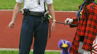 Foto van clown en politie | Archief EHF