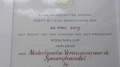 Nederlandse Vereniging voor de Specerijhandel krijgt predicaat 'Koninklijk'