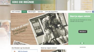 Screenshot van website De Reunie | KRO