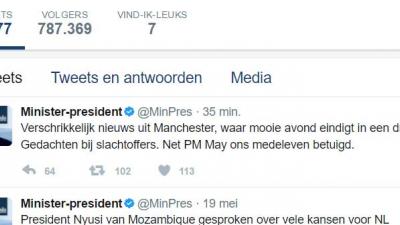 Rutte reageert op bloedige aanslag Manchester