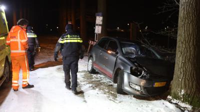 Auto tegen boom