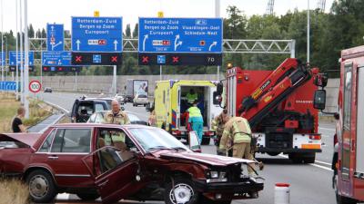 A4 dicht na forse aanrijding