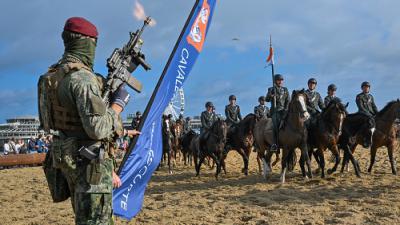 Oefening Prinsjesdag strand Scheveningen