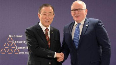 Foto van Ban Ki-moon en Timmermans | RVD