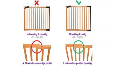Prénatal waarschuwt voor verstikkingsgevaar bij traphekje