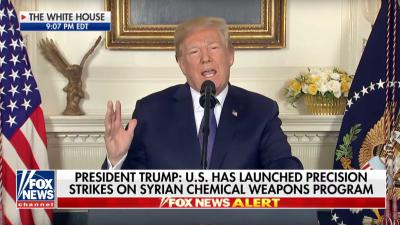 Coalitie VS, UK en Frankrijk voert luchtaanval uit op Syrië