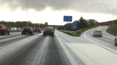 Witte wegen door hagel | VID